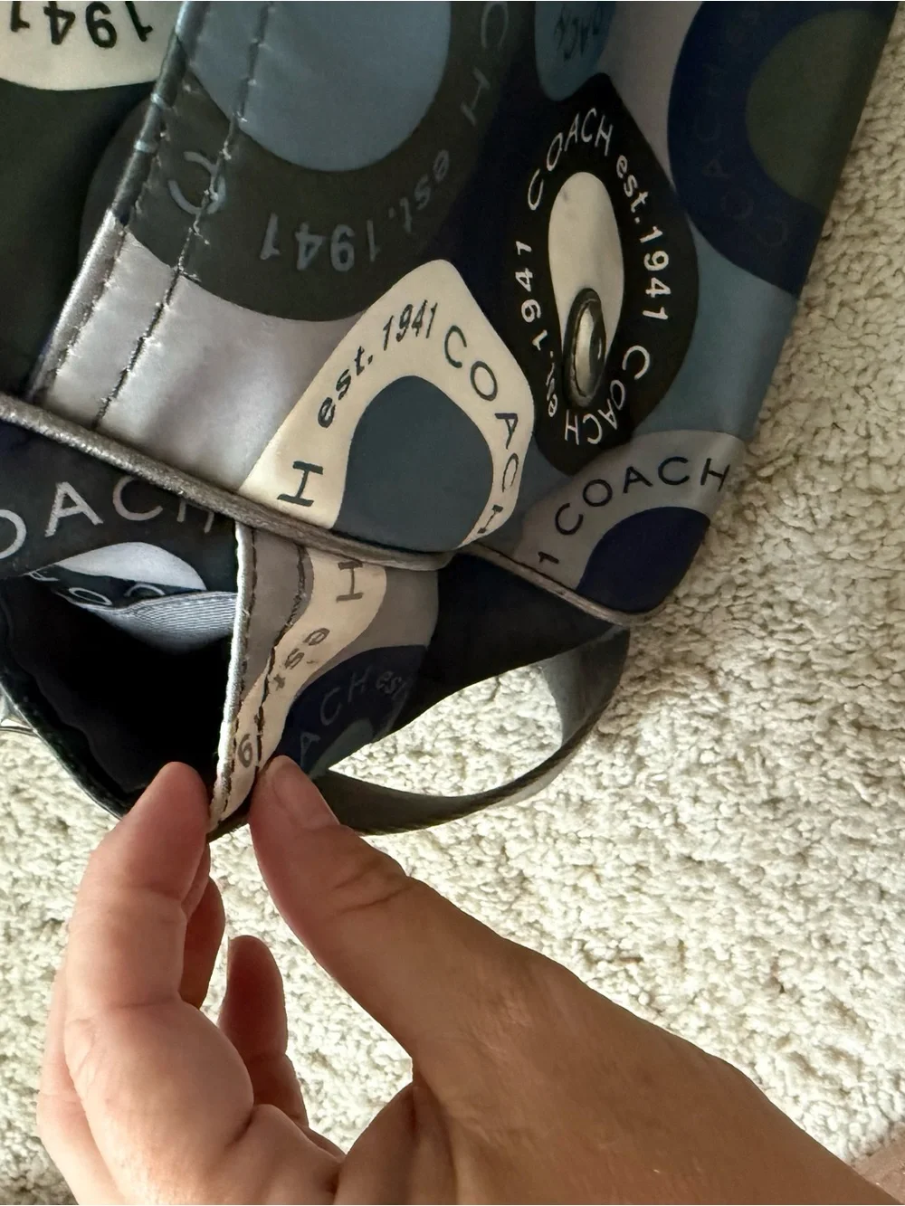 Coach Blue Multi Signature Circle Print Crossbody Bag